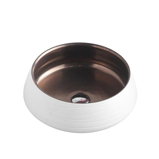 Trier 74 Counter-Top Round Basin - Bronze with Art Matt White mercioaustralia