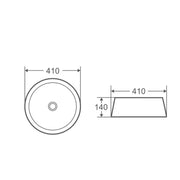 Trier 74 Counter-Top Round Basin - Bronze with Art Matt White mercioaustralia