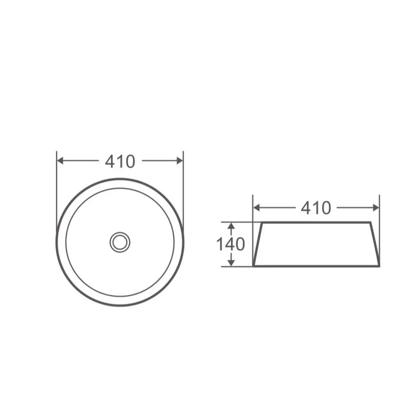 Trier 74 Counter-Top Round Basin - Bronze with Art Matt White mercioaustralia