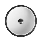Trier 80 Counter-Top Round Basin - White with Art Matt Black mercioaustralia
