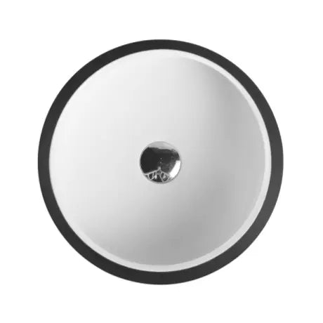Trier 80 Counter-Top Round Basin - White with Art Matt Black mercioaustralia