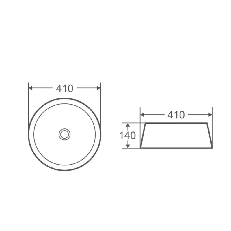Trier 80 Counter-Top Round Basin - White with Art Matt Black mercioaustralia