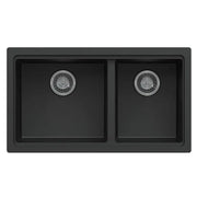 Black Carysil Maples 6040U Granite Double Bowl Stone Kitchen Sink 786*446*200mm(Undermount only) Aquaperla