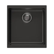 Black Carysil Granite Single Bowl Kitchen Sink 430x460x200mm Aquaperla