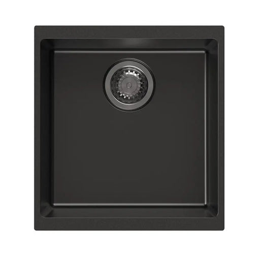 Black Carysil Granite Single Bowl Kitchen Sink 430x460x200mm Aquaperla