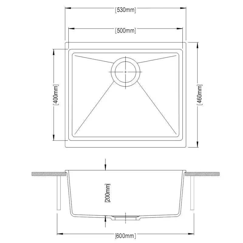 White Carysil Granite Single Bowl Kitchen Sink 530x460x220mm Aquaperla