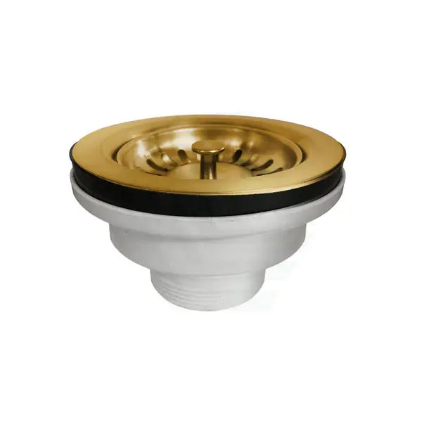 Brushed Brass Kitchen Sink Waste No Overflow Aquaperla