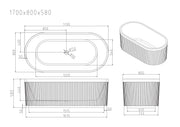 Tyler Freestanding Fluted Bathtub – Gloss White mercioaustralia