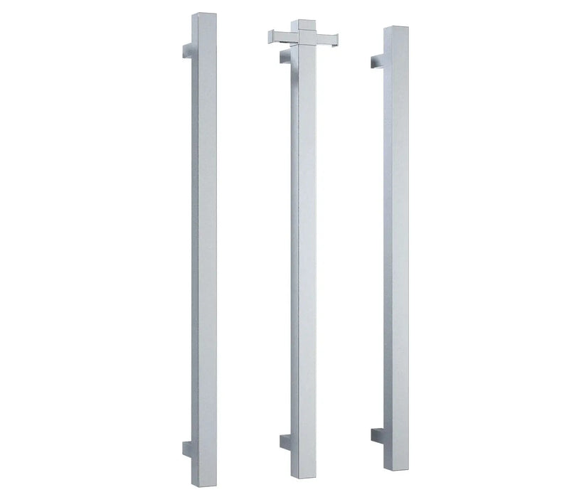 THERMOGROUP SQUARE VERTICAL SINGLE BAR HEATED TOWEL RAIL 900MM - FIL Kitchen Bathroom