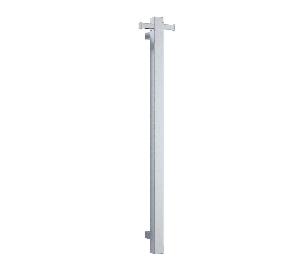 THERMOGROUP SQUARE VERTICAL SINGLE BAR HEATED TOWEL RAIL 900MM