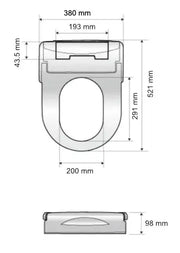 DIB U COLLECTION ULTRA SLIM BIDET WITH SIDE CONTROL GLOSS WHITE FIL Kitchen Bathroom