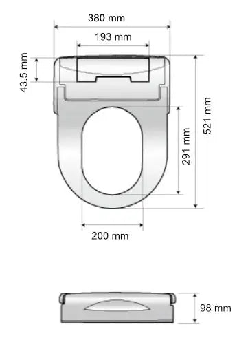 DIB U COLLECTION ULTRA SLIM BIDET WITH SIDE CONTROL GLOSS WHITE FIL Kitchen Bathroom