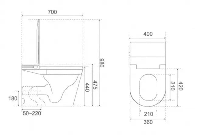Evo Smart Wall Faced Smart Toilet Wall Faced Pan With Smart Seat LK-EVSMTU7