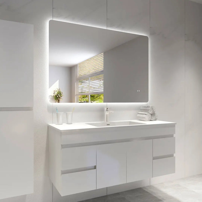 POSEIDON RECTANGLE BACKLIT LED MIRROR 3 COLOUR LIGHTS 1200X800MM - FIL Kitchen Bathroom