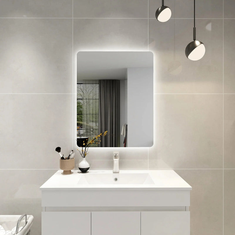 LED MIRROR RECTANGLE BACKLIT 3 COLOUR LIGHTS 600X750MM FIL Kitchen Bathroom