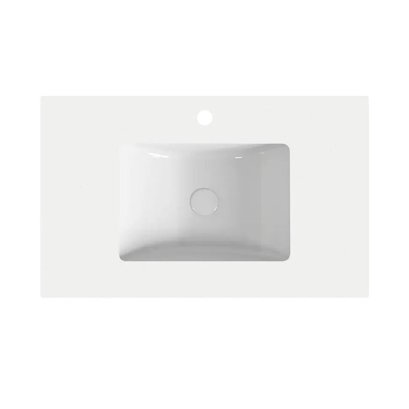 Pure white Cystlized stone top with undermount basin POSEIDON