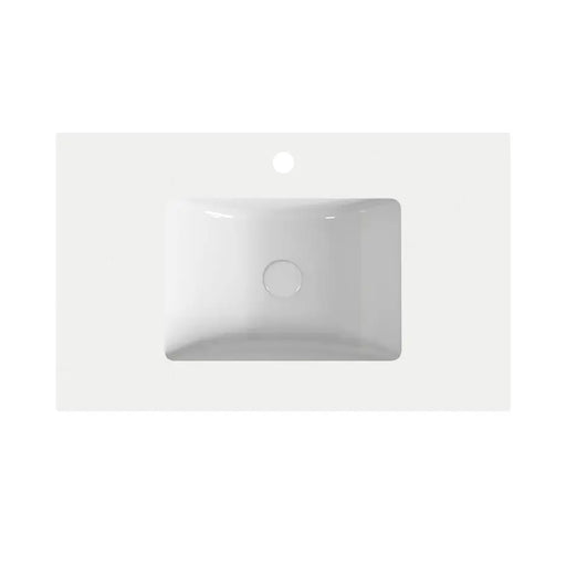 Pure white Cystlized stone top with undermount basin POSEIDON