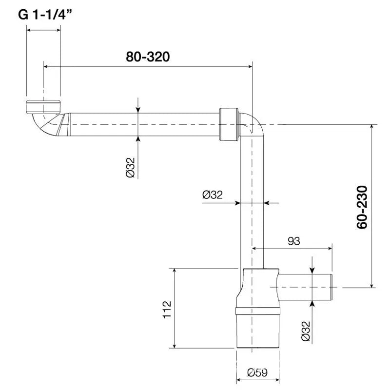 Vanity Space Saver Universal Basin P-Trap LK-VSTRAP01
