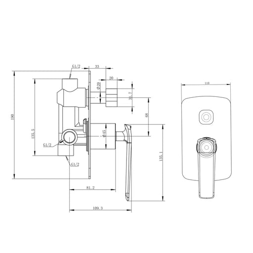 Esperia Brushed Yellow Gold Wall Mixer with Diverter - FIL Kitchen Bathroom