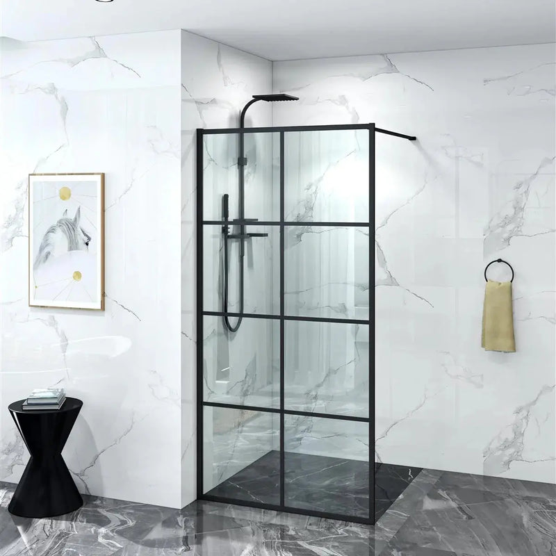 FRAMED WALK IN SHOWER GLASS BLACK FIL Kitchen Bathroom
