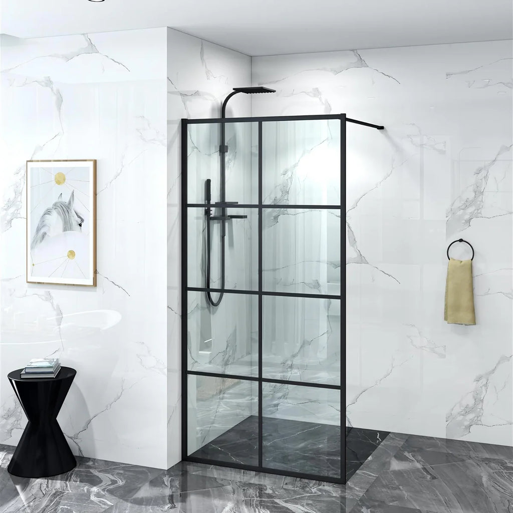 FRAMED WALK IN SHOWER GLASS BLACK