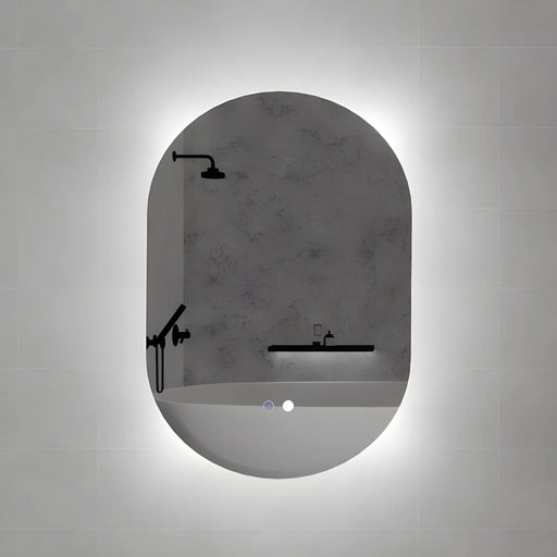 RIVA O2 FRAMELESS BACKLIT OVAL LED MIRROR 3 COLOUR LIGHTS 600X900MM - FIL Kitchen Bathroom