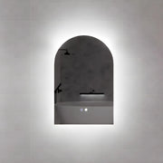 RIVA AR1 FRAMELESS BACKLIT ARCH LED MIRROR 3 COLOUR LIGHTS 600X900MM - FIL Kitchen Bathroom
