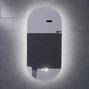 RIVA O2 FRAMELESS BACKLIT OVAL LED MIRROR 3 COLOUR LIGHTS 450X900MM - FIL Kitchen Bathroom