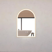 RIVA AR2 FRAMED ARCH LED MIRROR 3 COLOUR LIGHTS GOLD 600X900MM - FIL Kitchen Bathroom