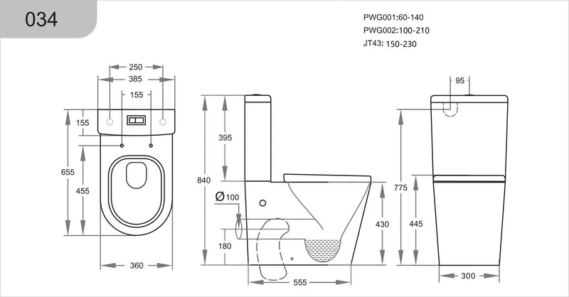Alora Tornado Rimless Toilet Suite Dual Flush POSEIDON