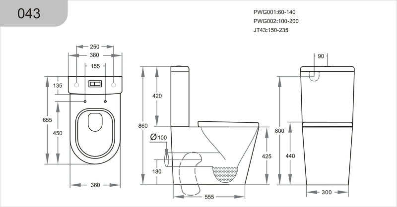 Sylea Tornado Rimless Toilet Suite Dual Flush POSEIDON