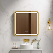 Venus 600×750 / 750×900 / 1200×750mm LED Rectangular Mirror – Brushed Gold Frame mercioaustralia