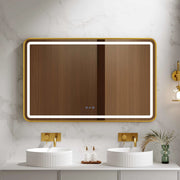 Venus 600×750 / 750×900 / 1200×750mm LED Rectangular Mirror – Brushed Gold Frame mercioaustralia