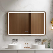Venus 600×750 / 750×900 / 1200×750mm LED Rectangular Mirror – Brushed Nickel Frame mercioaustralia