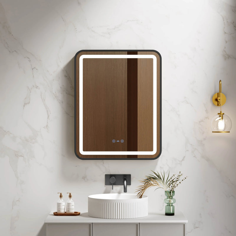Venus 600×750 / 750×900 / 1200×750mm LED Rectangular Mirror – Matt Black Frame mercioaustralia