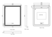 Venus 600×750 / 750×900 / 1200×750mm LED Rectangular Mirror – Brushed Nickel Frame mercioaustralia