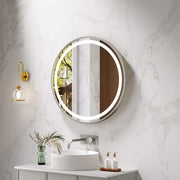 Venus 600/750/900mm LED Round Mirror – Brushed Nickel Frame mercioaustralia