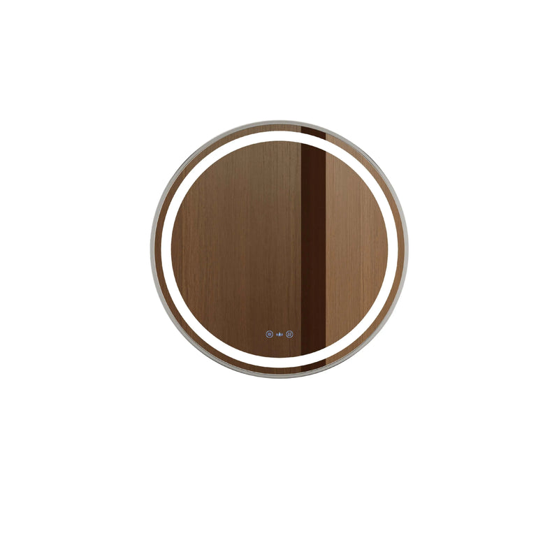 Venus 600/750/900mm LED Round Mirror – Brushed Nickel Frame mercioaustralia