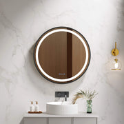 Venus 600/750/900mm LED Round Mirror – Matt Black Frame mercioaustralia