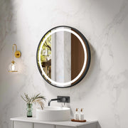 Venus 600/750/900mm LED Round Mirror – Matt Black Frame mercioaustralia
