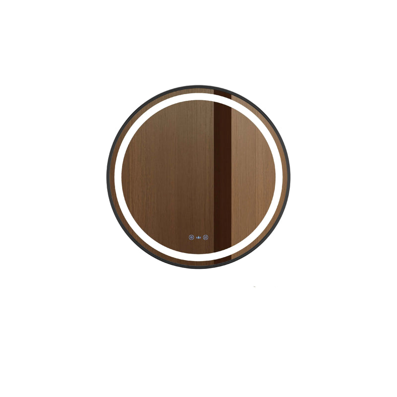 Venus 600/750/900mm LED Round Mirror – Matt Black Frame mercioaustralia
