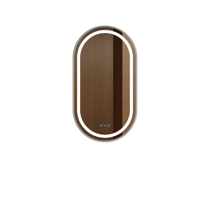 Venus 500×900mm LED Oval Mirror – Brushed Nickel Frame mercioaustralia