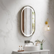 Venus 500×900mm LED Oval Mirror – Gun Metal Frame mercioaustralia