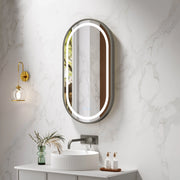 Venus 500×900mm LED Oval Mirror – Gun Metal Frame mercioaustralia