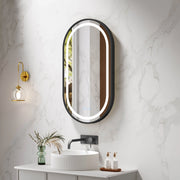 Venus 500×900mm LED Oval Mirror – Matt Black Frame mercioaustralia