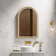 Venus 600×900mm LED Arch Mirror– Brushed Gold Frame mercioaustralia