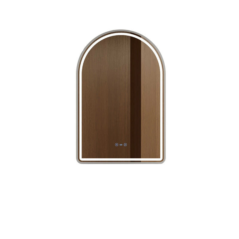 Venus 600×900mm LED Arch Mirror– Brushed Nickel Frame mercioaustralia