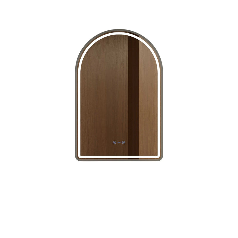 Venus 600×900mm LED Arch Mirror– Gun Metal Frame mercioaustralia