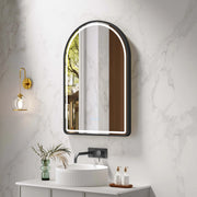 Venus 600×900mm LED Arch Mirror– Matt Black Frame mercioaustralia