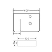 Vento 60ML Wall-Hung Rectangular Basin mercioaustralia